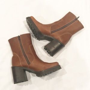 Vintage Brazilian Leather Chunky Platform Boots